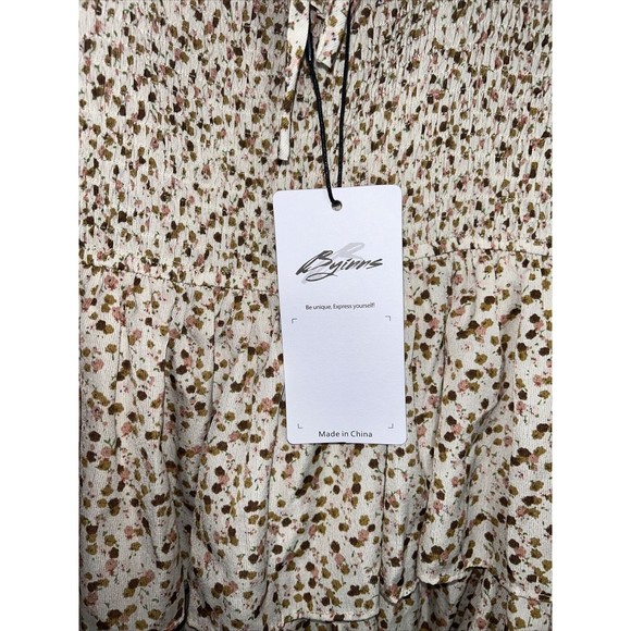 Byinn’s Flowy Flower Print Dress Small NWT Boho Short Ruffles A6 - Picture 6 of 13